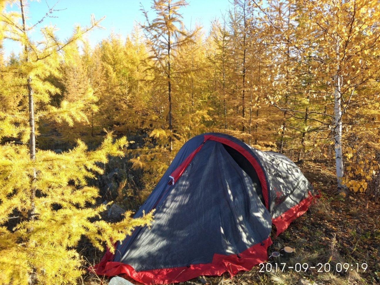 Палатка в осеннем лесу