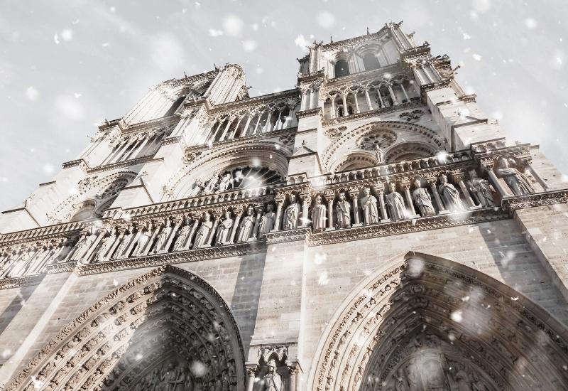 собор парижской богоматери в зимнее время