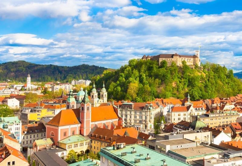 Панорама Любляны в Словении, Европа