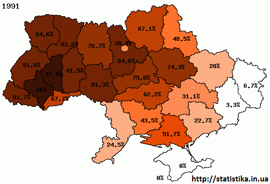 Карта-анимация преобладания украинского языка по годам