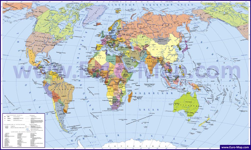 Карта мира 2022: крупно, на русском, скачать