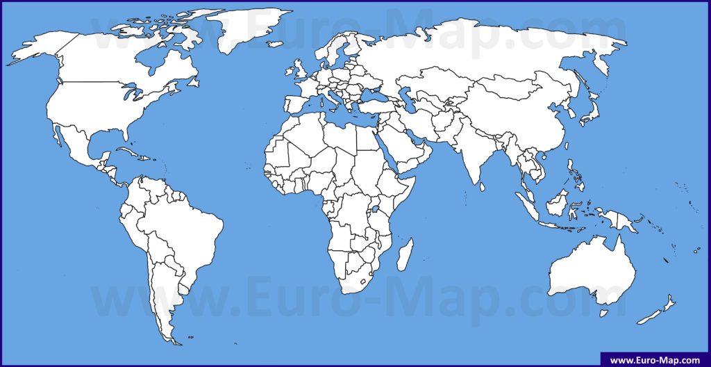 Большая контурная карта мира скачать