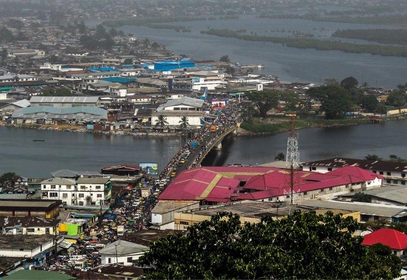 Порт Монровии в Либерии
