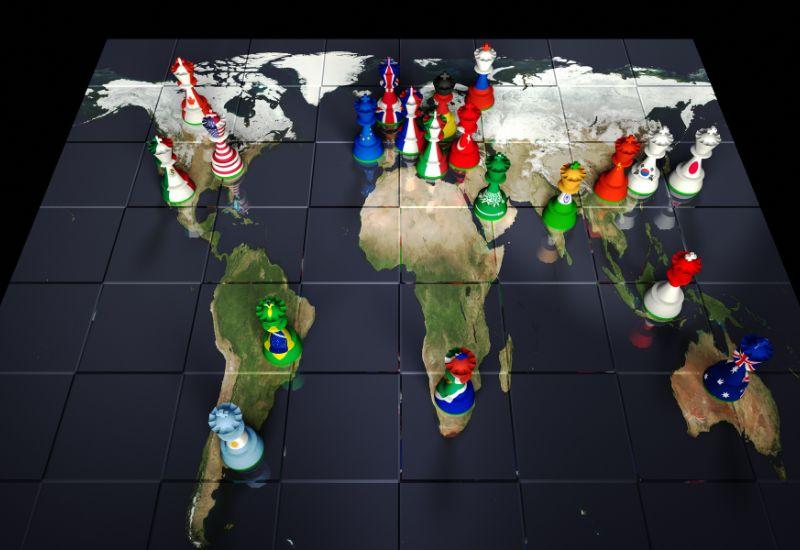 Страны Большой двадцатки на карте мира