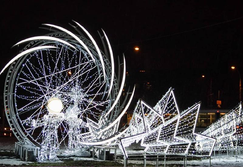 Бульвар Гагарина в Новый год Пермь