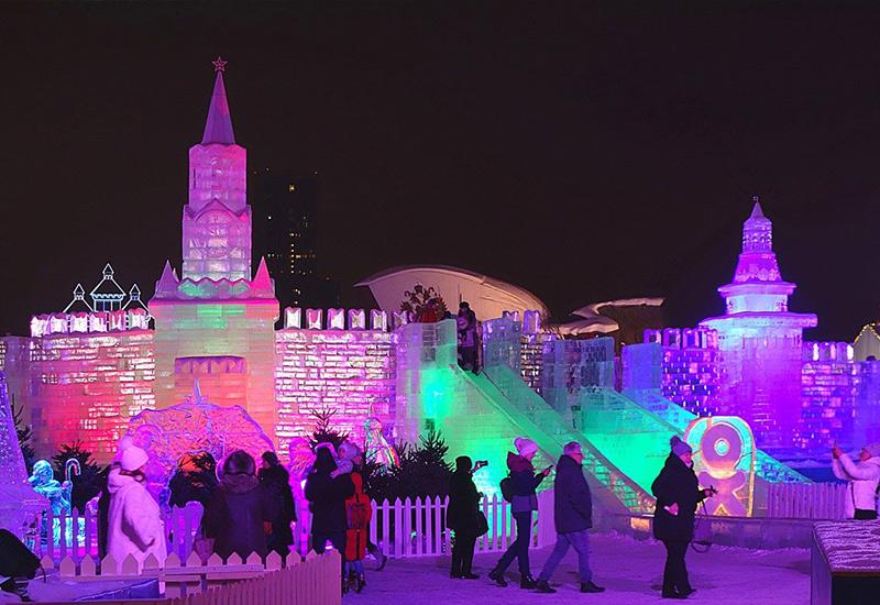 Парк Победы ледовый городок Новый год Россия Москва