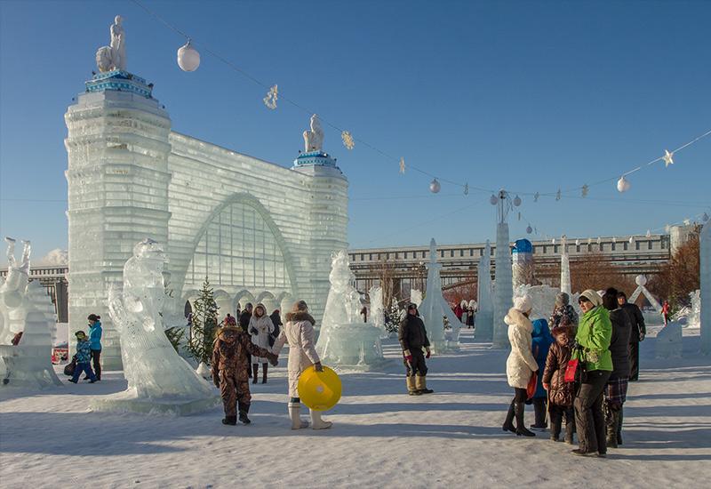 Новосибирск ледовый городок Новый год в России