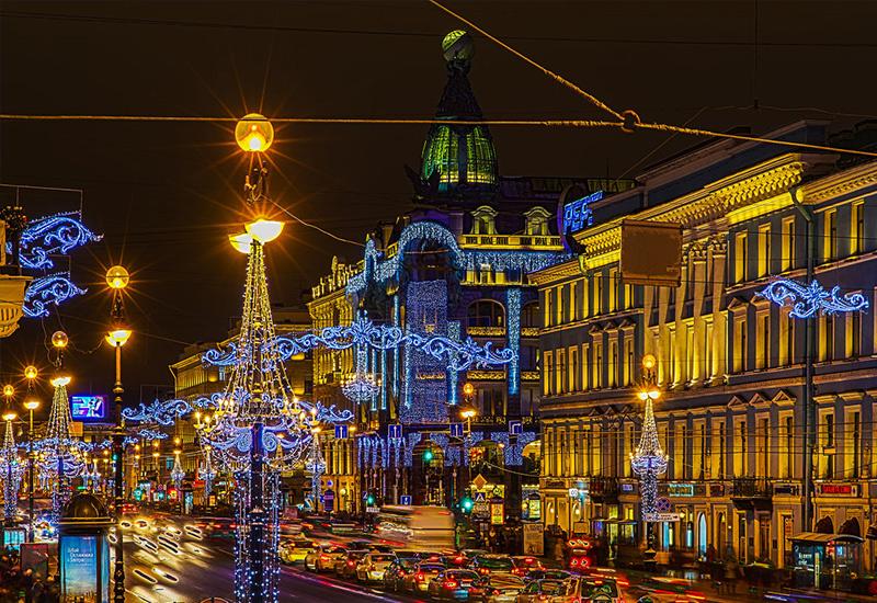 Невский проспект зимой Новый год Санкт-Петербург