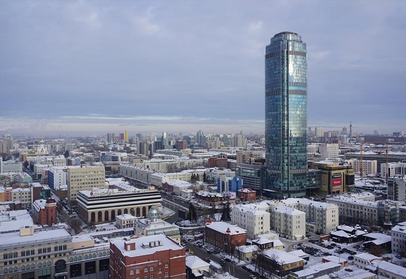 Небоскреб Высоцкий Екатеринбург зима