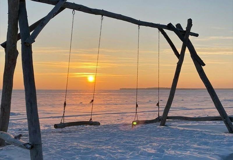 Пляж Центральный Новосибирск зима