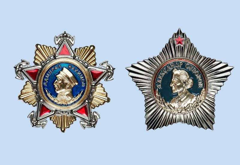 Памятные награды ордена Нахимова и Суворова на 23 февраля в России